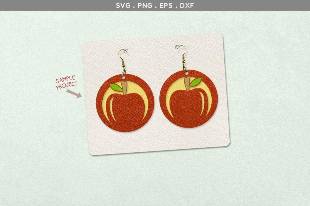 Apple Round Earrings Template