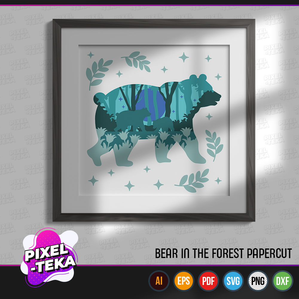 Bear In The Forest Papercut