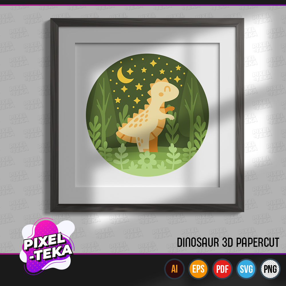 Dinosaur 3D Papercut V3