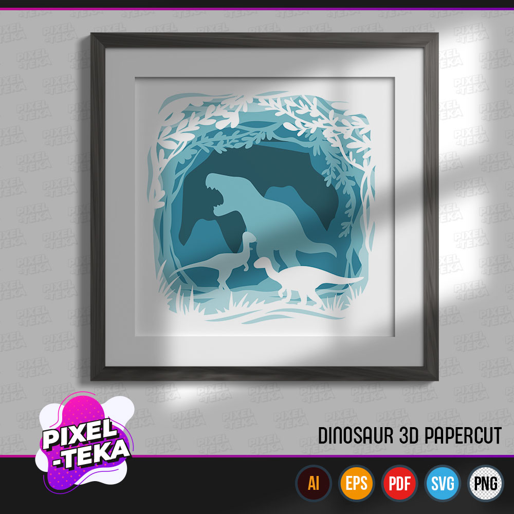 Dinosaur 3D Papercut V6