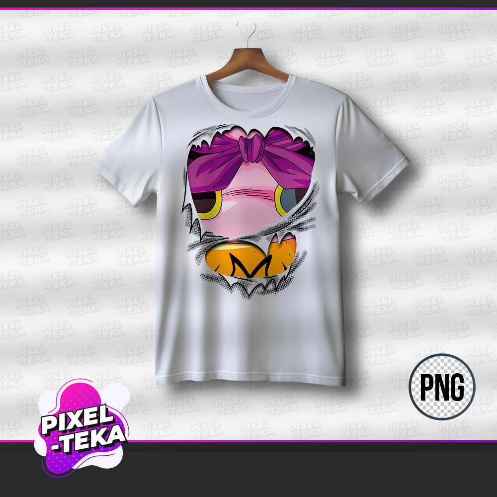 Diseño Playera Dorso Majin Boo PNG