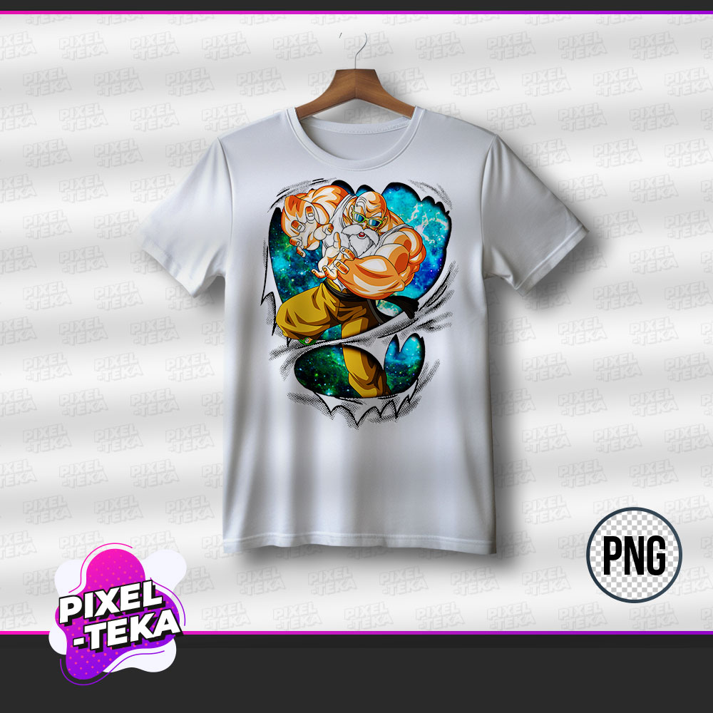 Diseño Playera Dorso Mr Roshi PNG