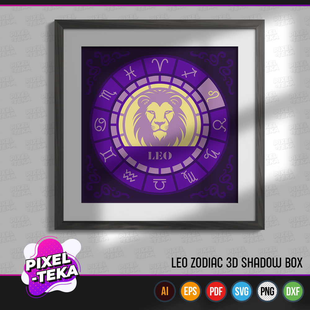 Leo Zodiac 3D Shadow Box