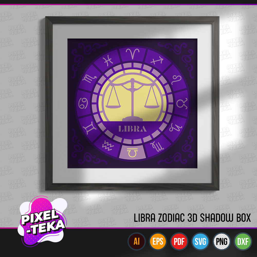Libra Zodiac 3D Shadow Box