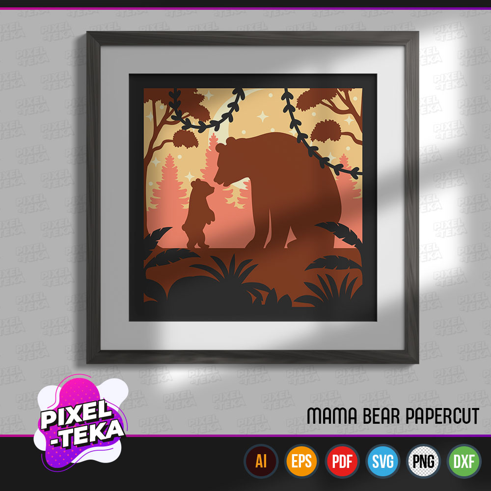 Mama Bear Papercut