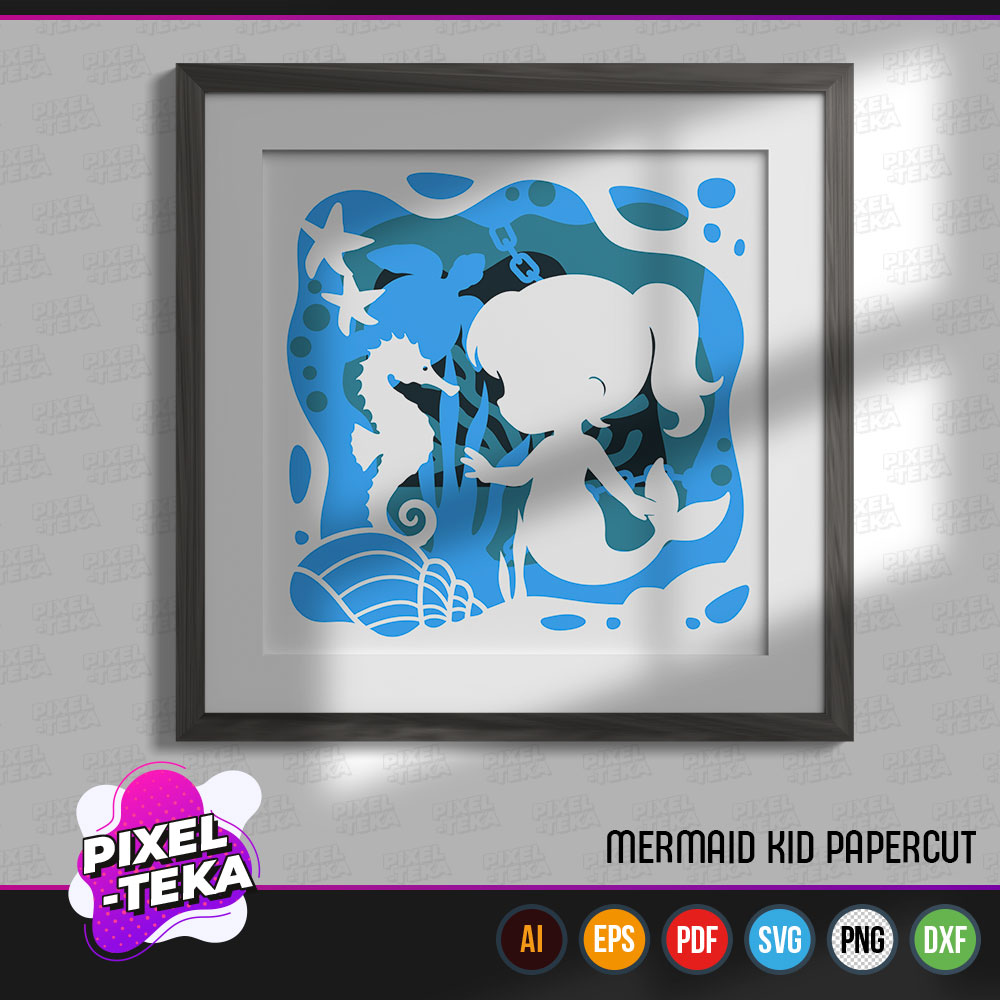 Mermaid Kid Papercut