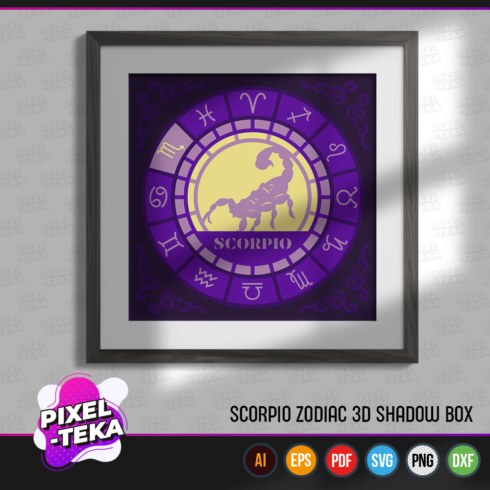 Scorpio Zodiac 3D Shadow Box