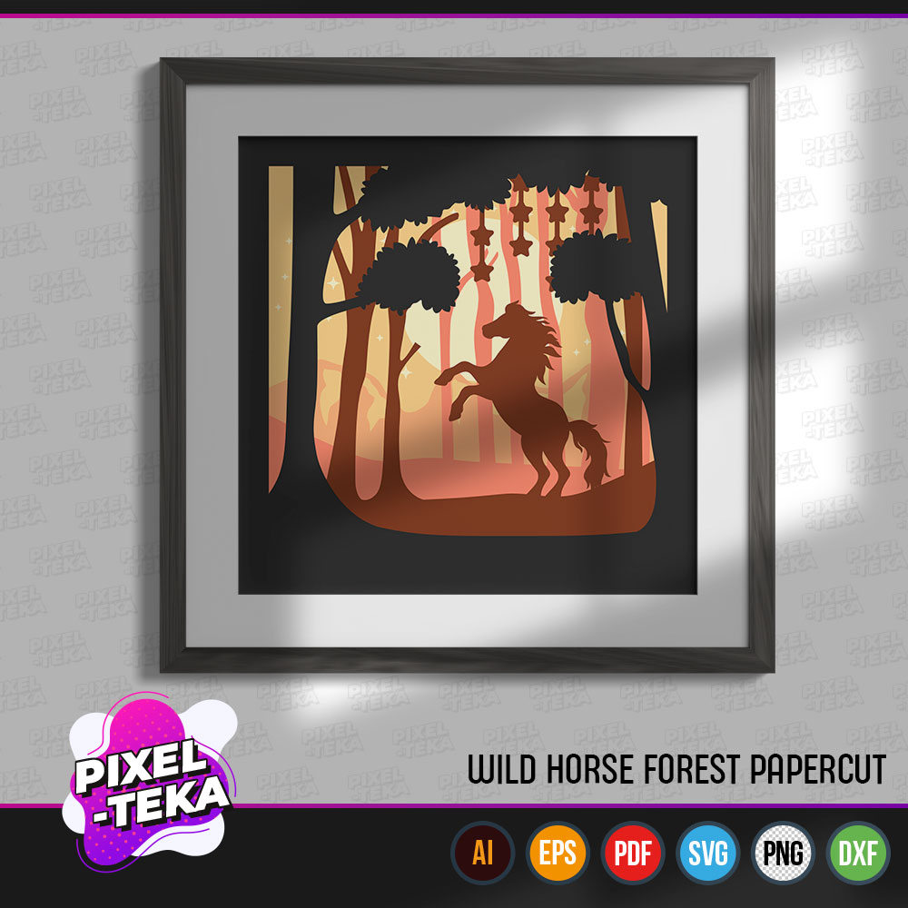 Wild Horse Forest Papercut