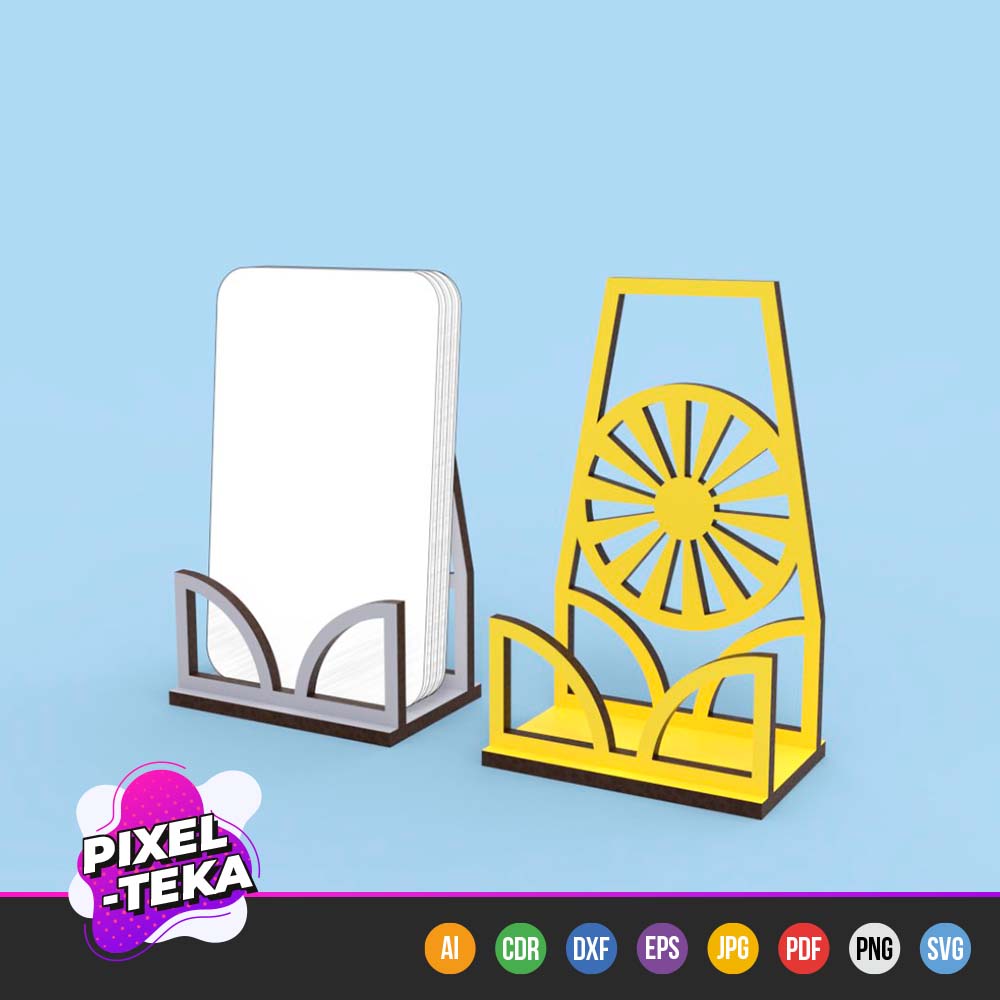 Business Card Stand with Sun Design