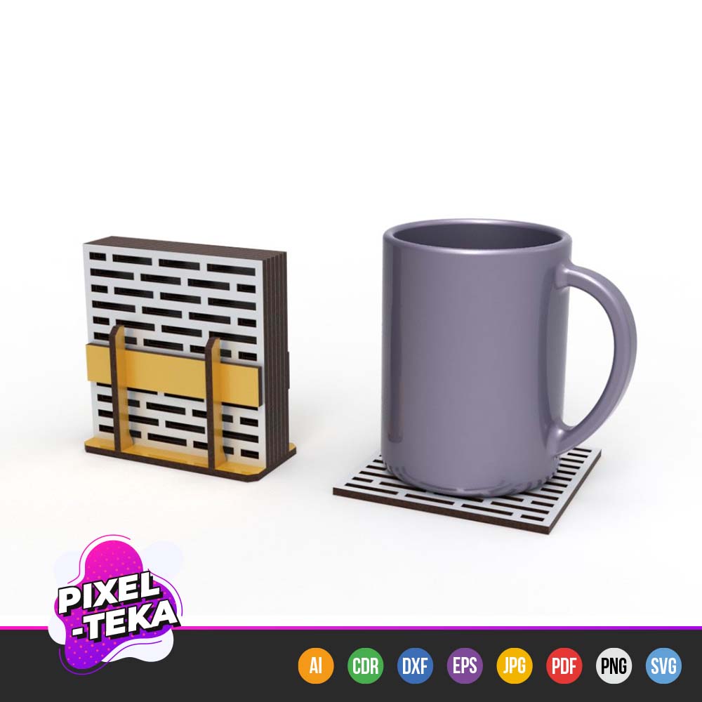 Coaster Set with Holder