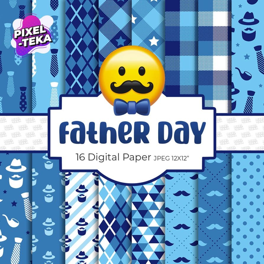Happy Father Day Digital Papers 2