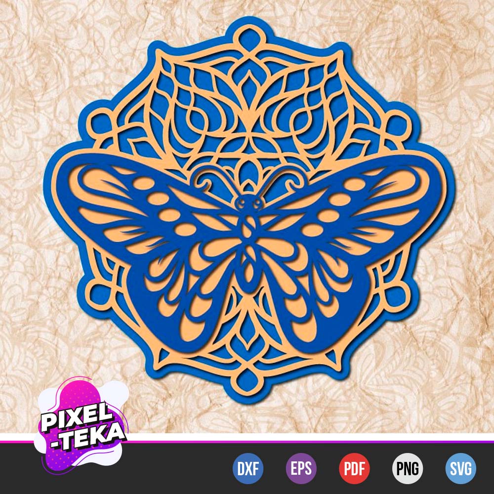 3D Butterfly Mandala