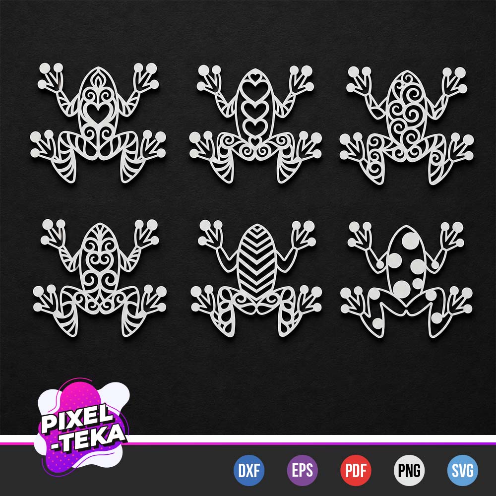 Decorative Frogs SVG